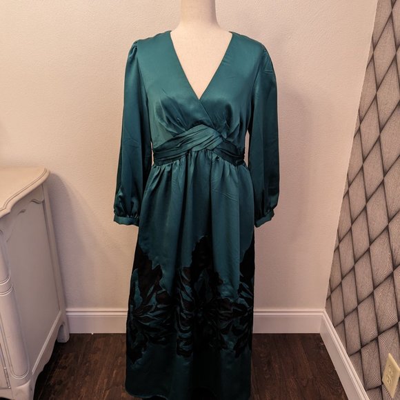 Anthropologie Nikasha Embroidered Satin Dress - Picture 5 of 13